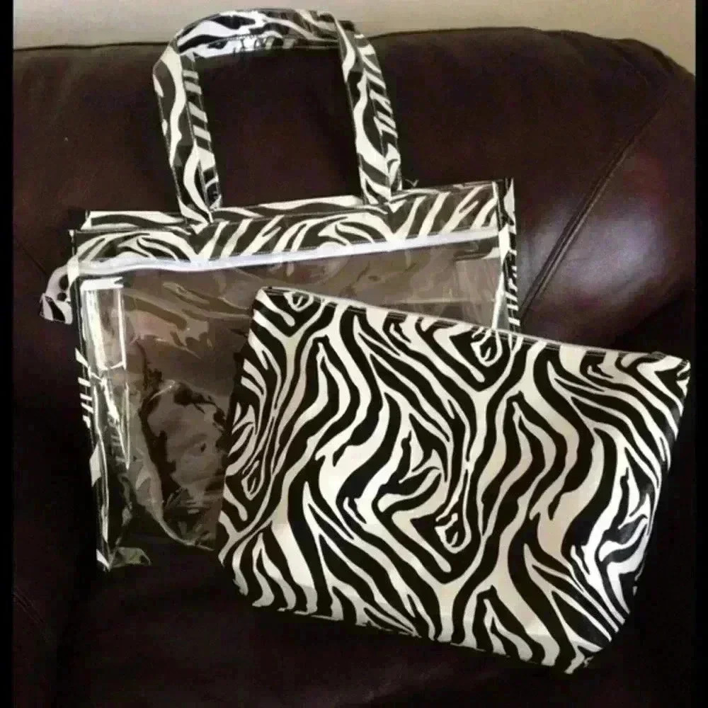 NEW ARRIVAL* Clear Bag in a Bag Zebra